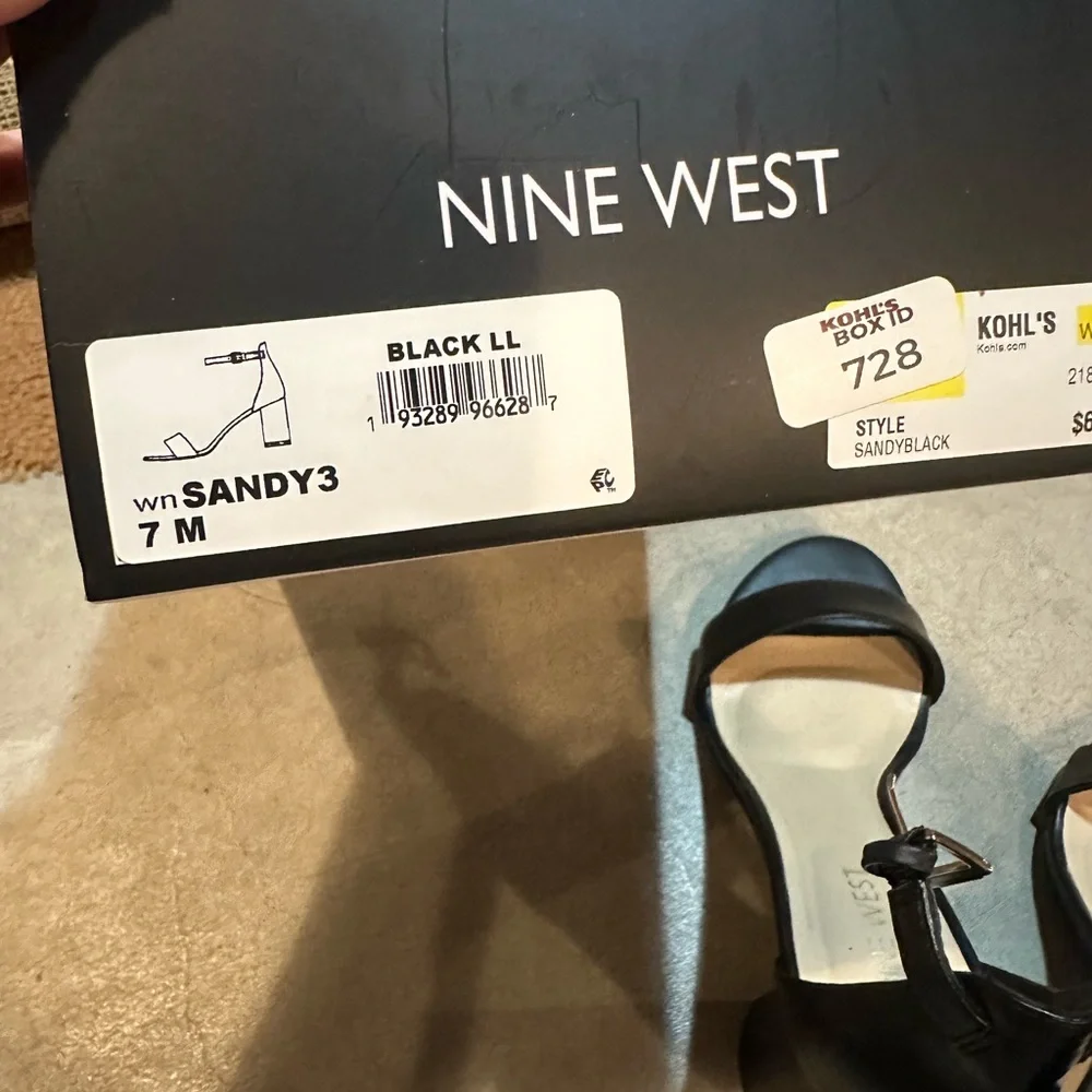 Women’s Black Sandal Heels (Nine West) - Picture 5 of 6